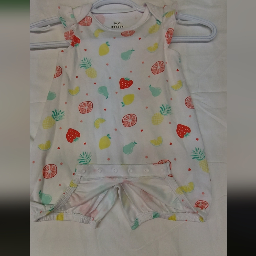 Rococo Baby Bodysuit 12m Fruit Pattern